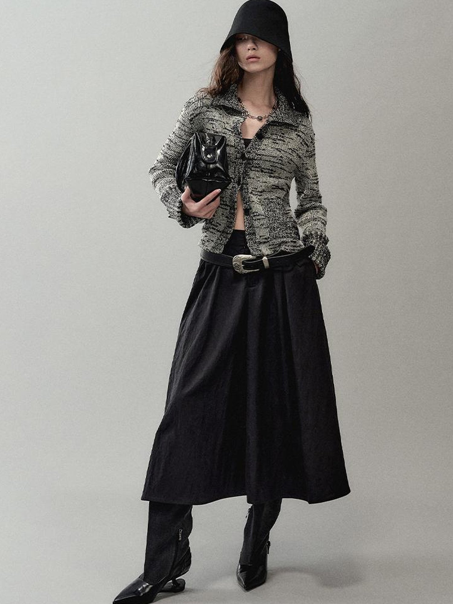 AnnoMundi Ink Wash Textured Knit Cardigan