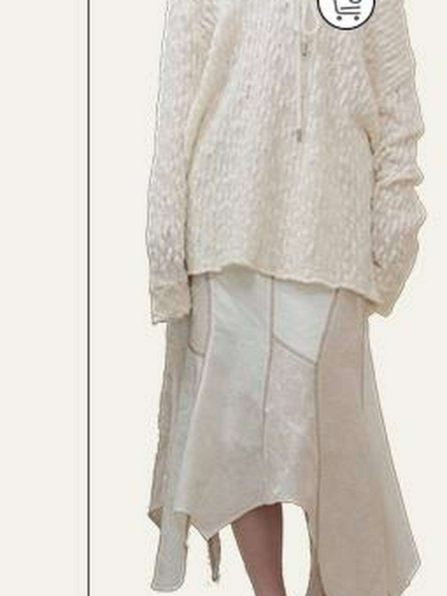 AnnoMundi Interwoven Light Textured Shirt Skirt Set V Neck T Shirt Long Sleeve