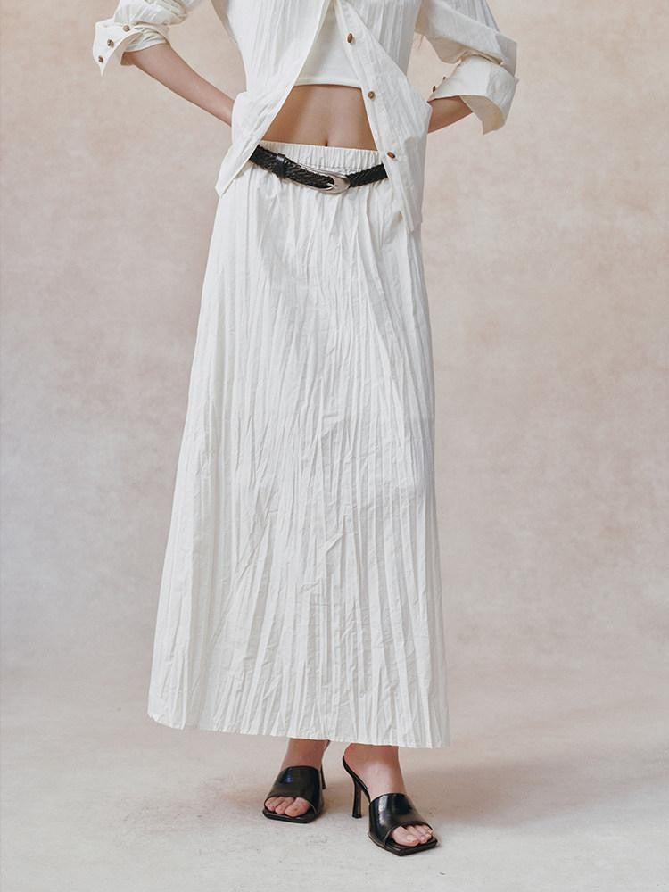 AnnoMundi Ivory 3d Pressed Pleats Adjustable Waist Women&