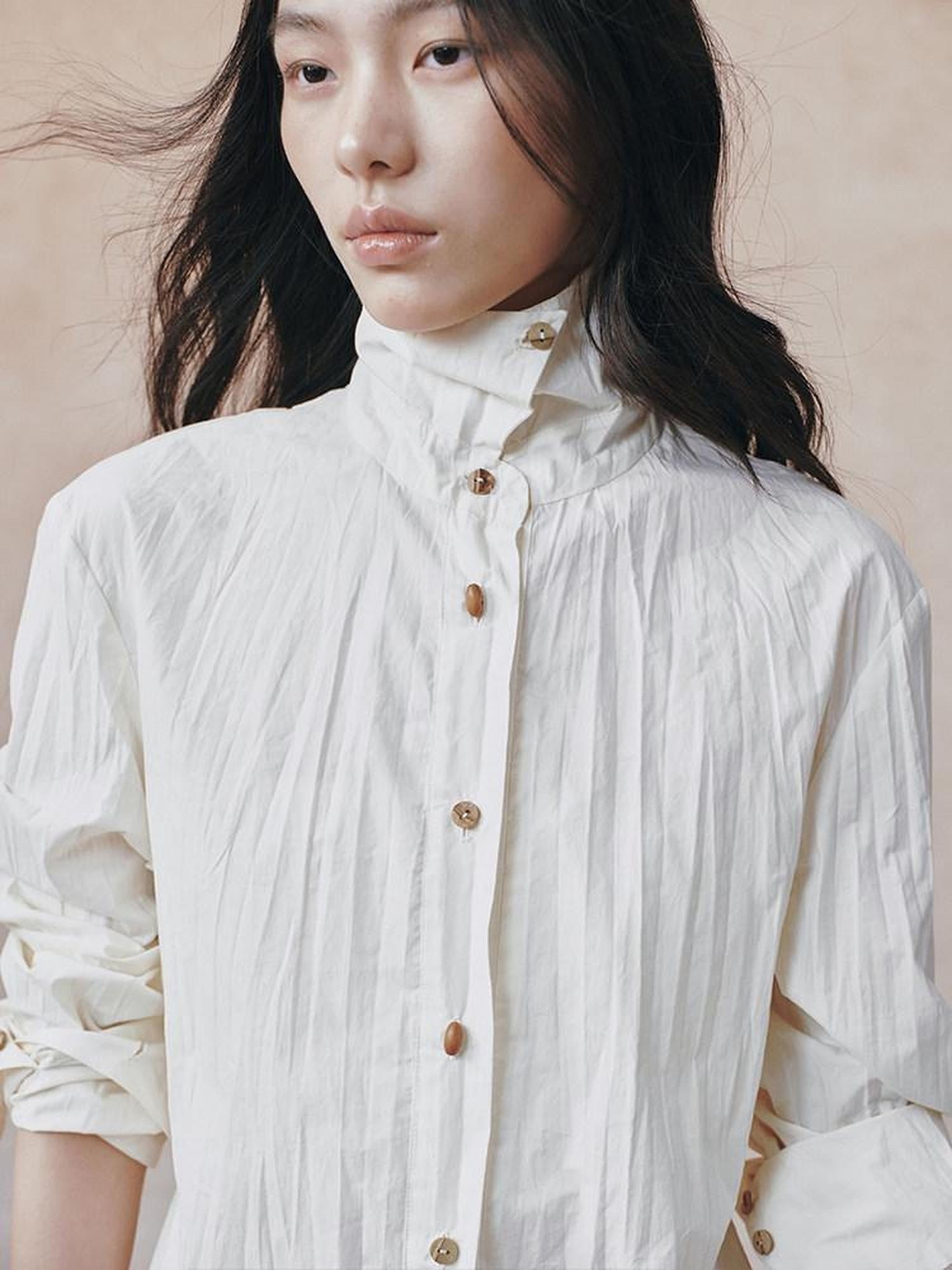 AnnoMundi Ivory 3d Pressed Pleats Adjustable Waist Women&