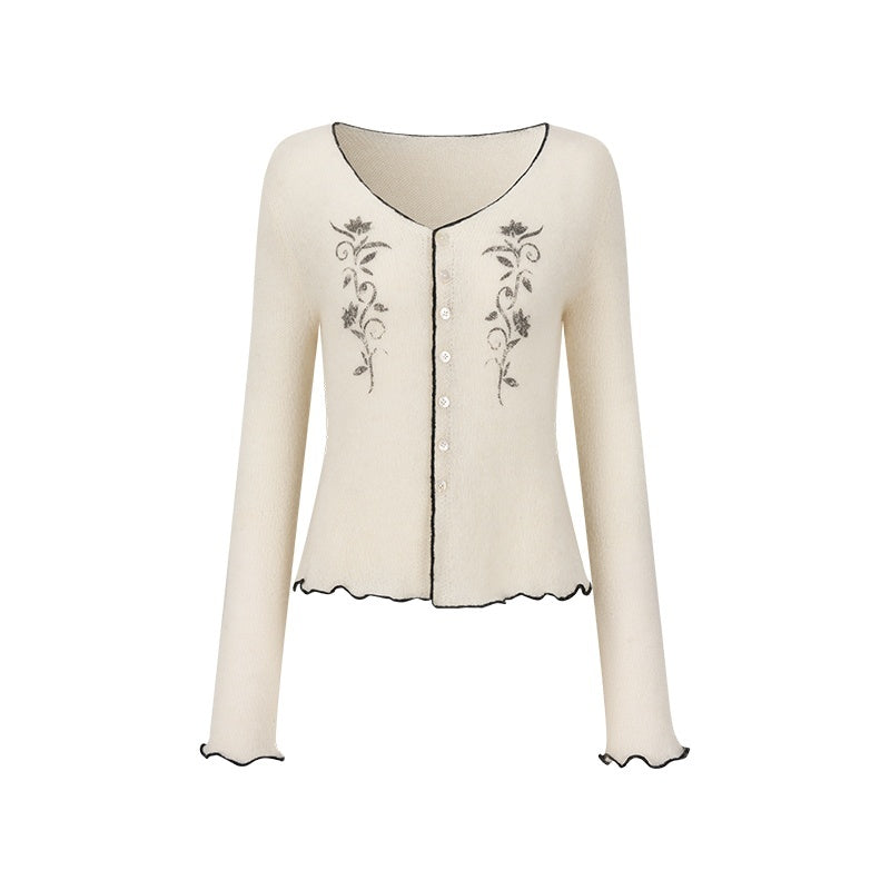 AnnoMundi_Jacquard_Contrast_Trim_Lace_V-neck_Wool_Women&