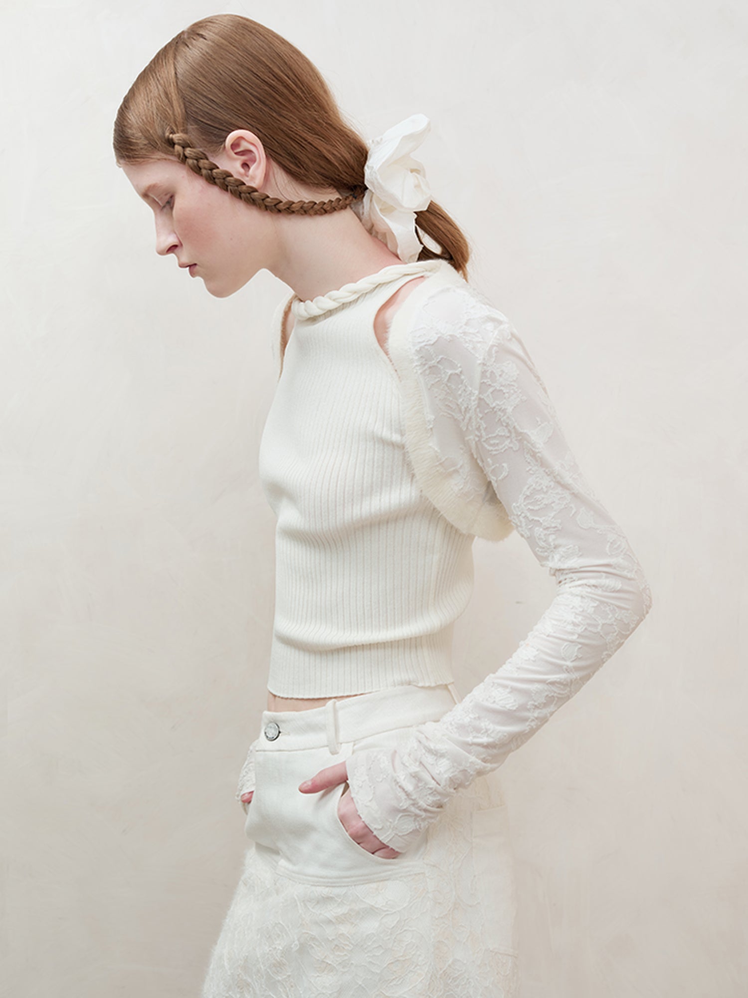AnnoMundi Knotted Neckline Knit Vest