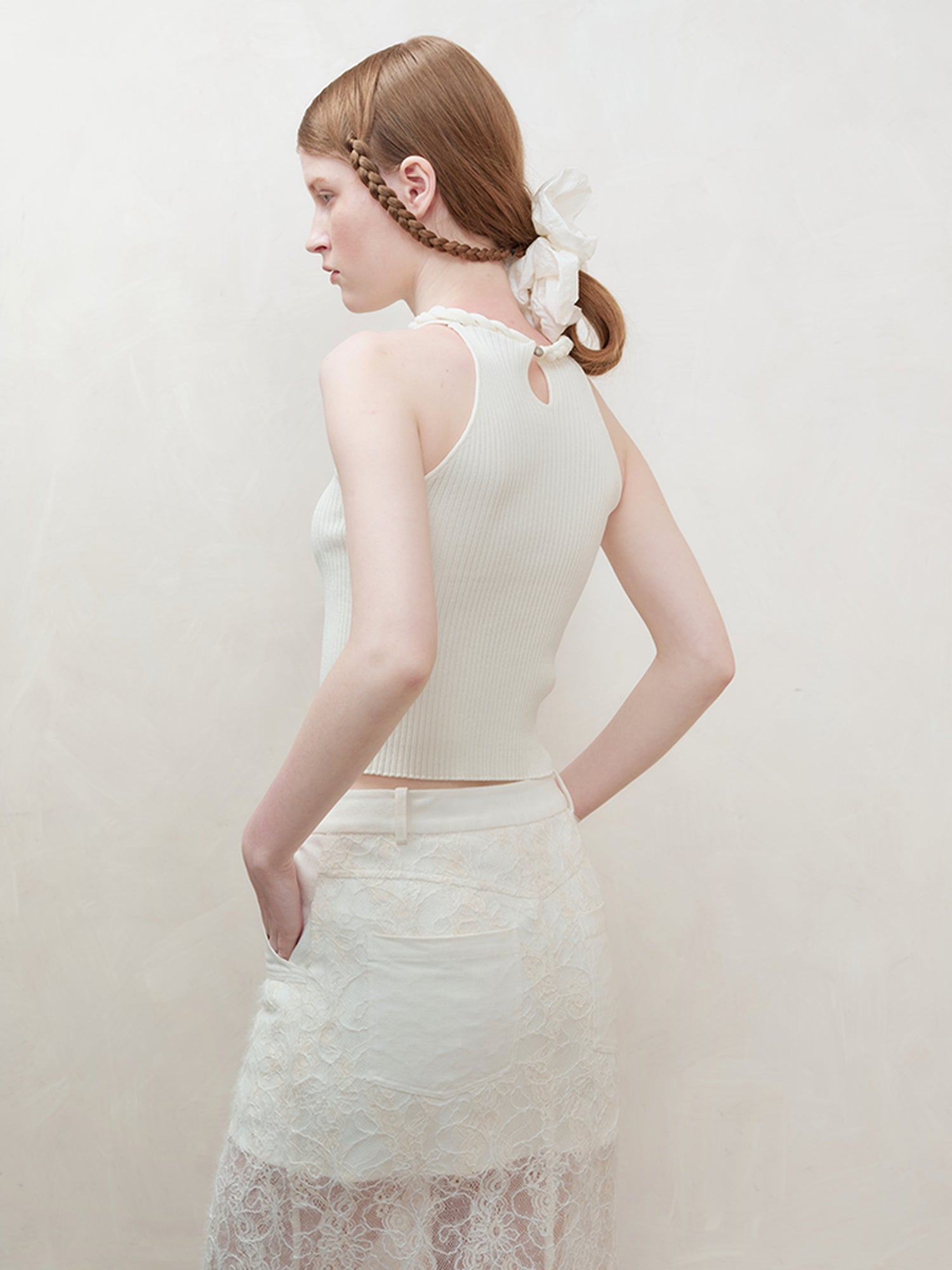 AnnoMundi Knotted Neckline Knit Vest