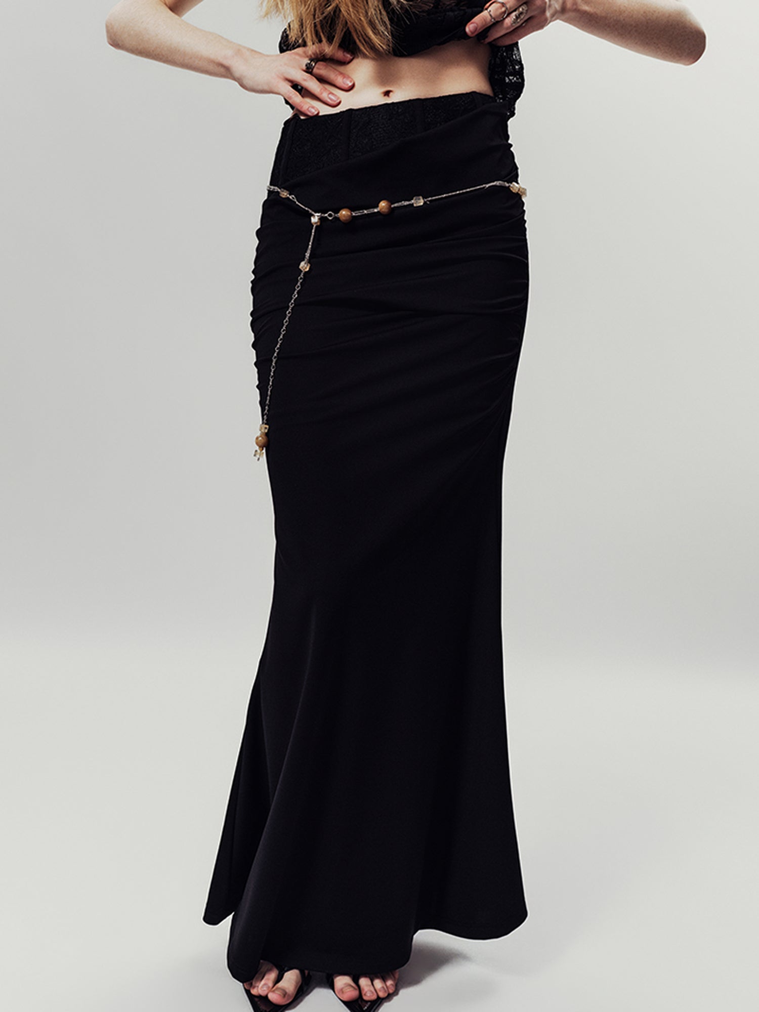 AnnoMundi Lace Corset Venus Mermaid Maxi Skirt With Flared Hem