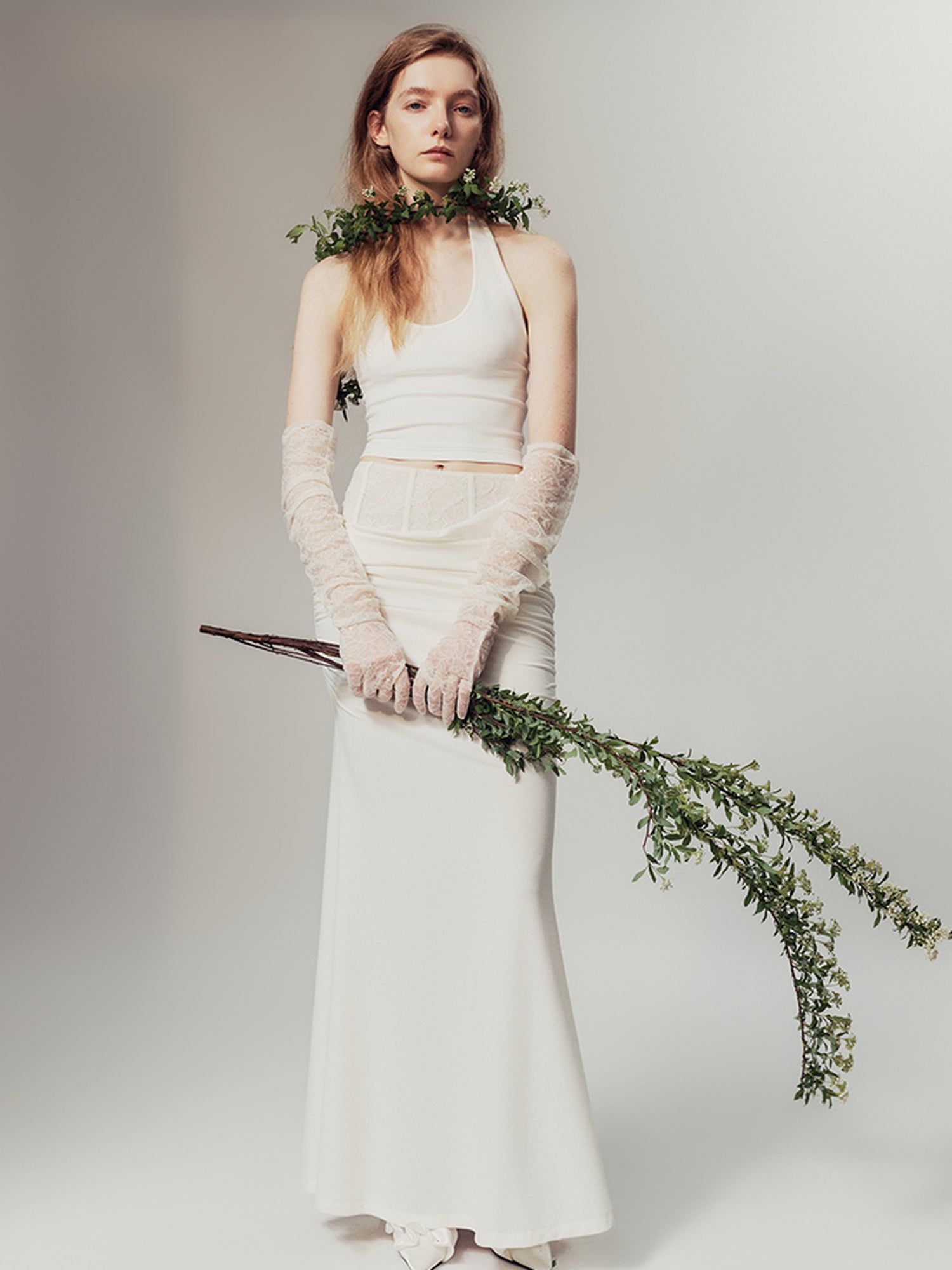 AnnoMundi Lace Corset Venus Mermaid Maxi Skirt With Flared Hem