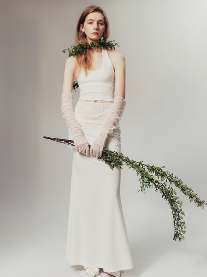 AnnoMundi Lace Corset Venus Mermaid Maxi Skirt With Flared Hem