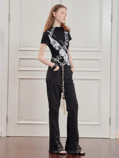 AnnoMundi Lace Filigree Print Fitted Tee