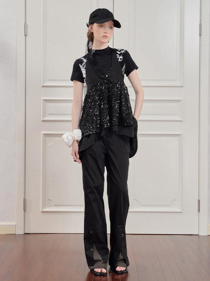 AnnoMundi Lace Filigree Print Fitted Tee