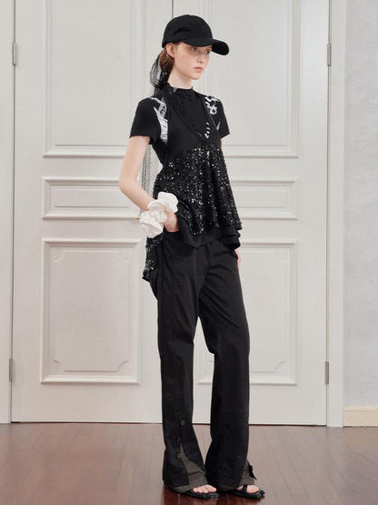 AnnoMundi Lace Filigree Print Fitted Tee