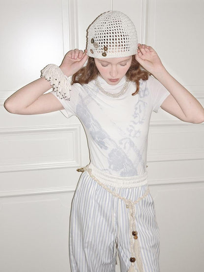 AnnoMundi Lace Filigree Print Fitted Tee