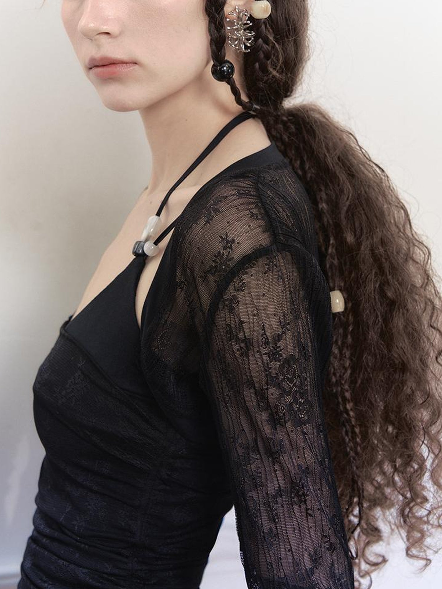 AnnoMundi Lace Jacquard Modal Sheer Bolero