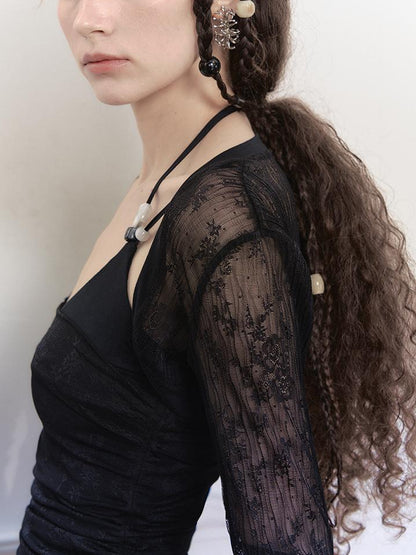 AnnoMundi Lace Jacquard Modal Sheer Bolero