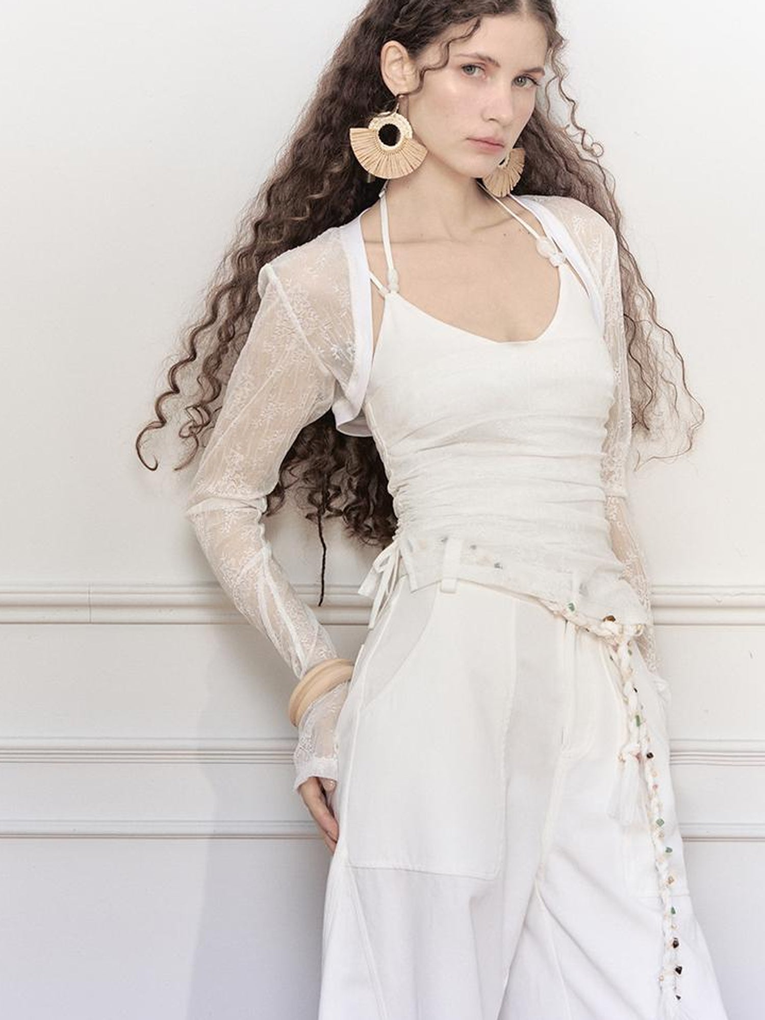 AnnoMundi Lace Jacquard Modal Sheer Bolero
