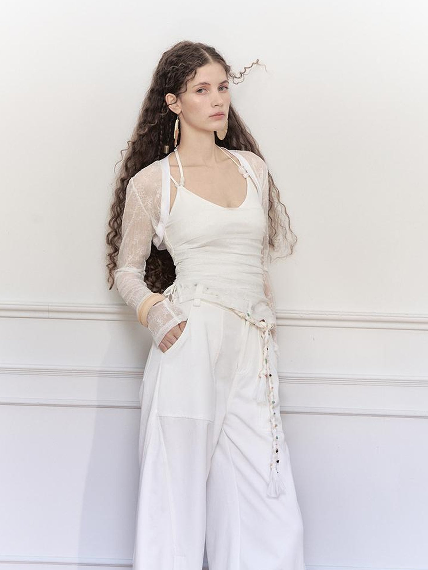 AnnoMundi Lace Jacquard Modal Sheer Bolero