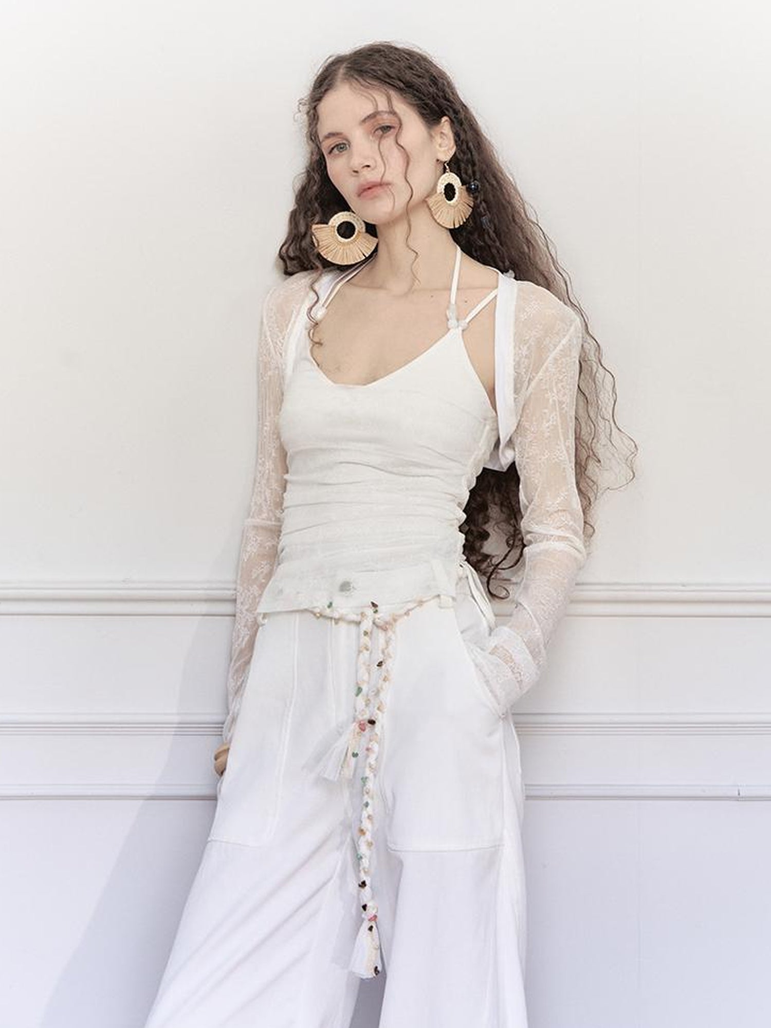 AnnoMundi Lace Jacquard Modal Sheer Bolero