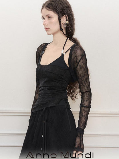 AnnoMundi Lace Jacquard Modal Sheer Bolero