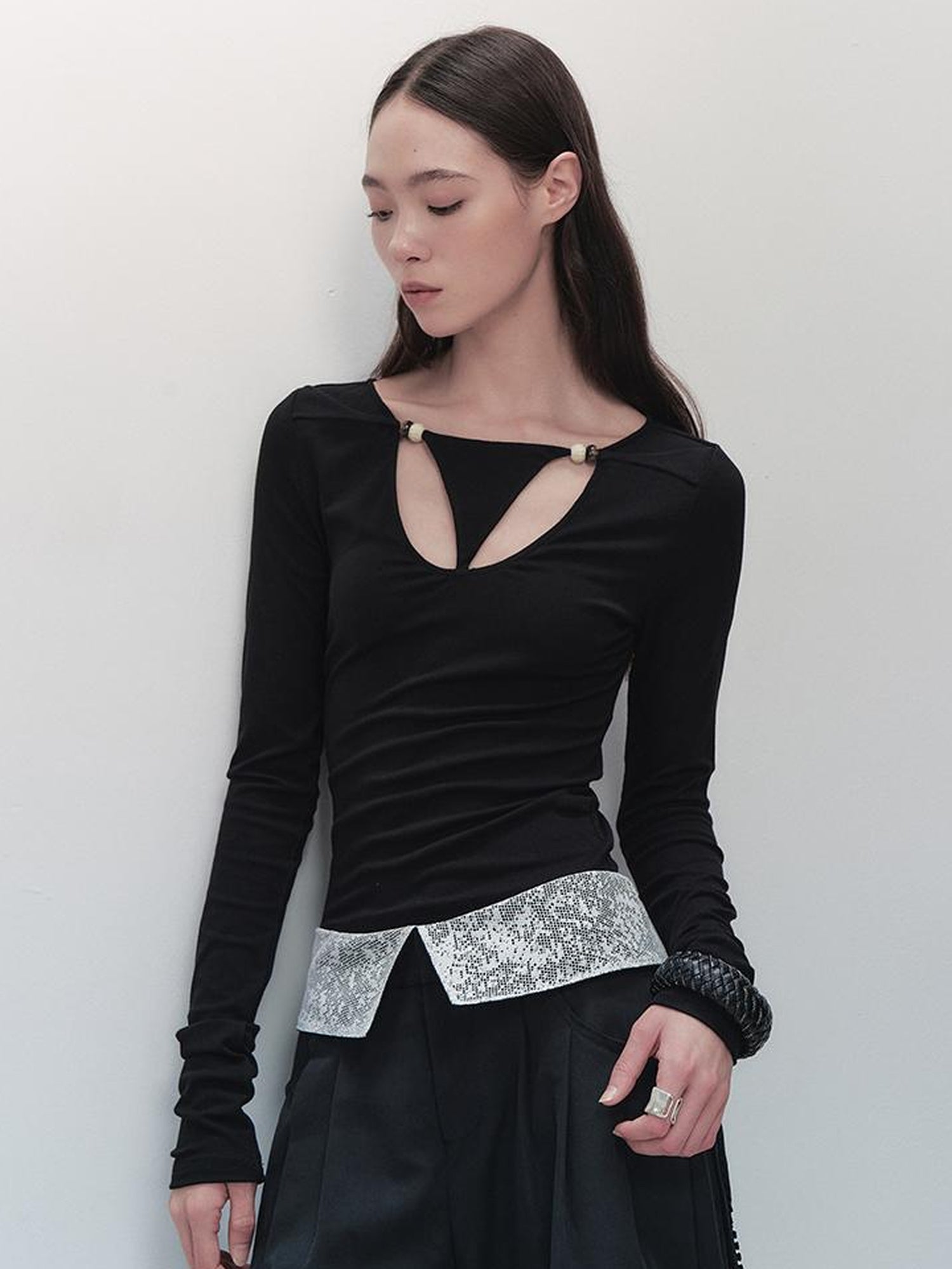 AnnoMundi Lace Knit Beaded Tee