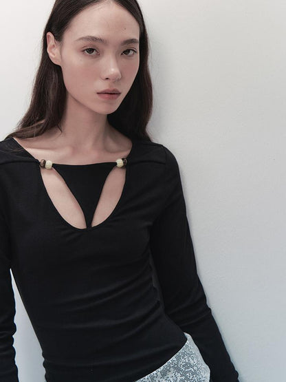 AnnoMundi Lace Knit Beaded Tee