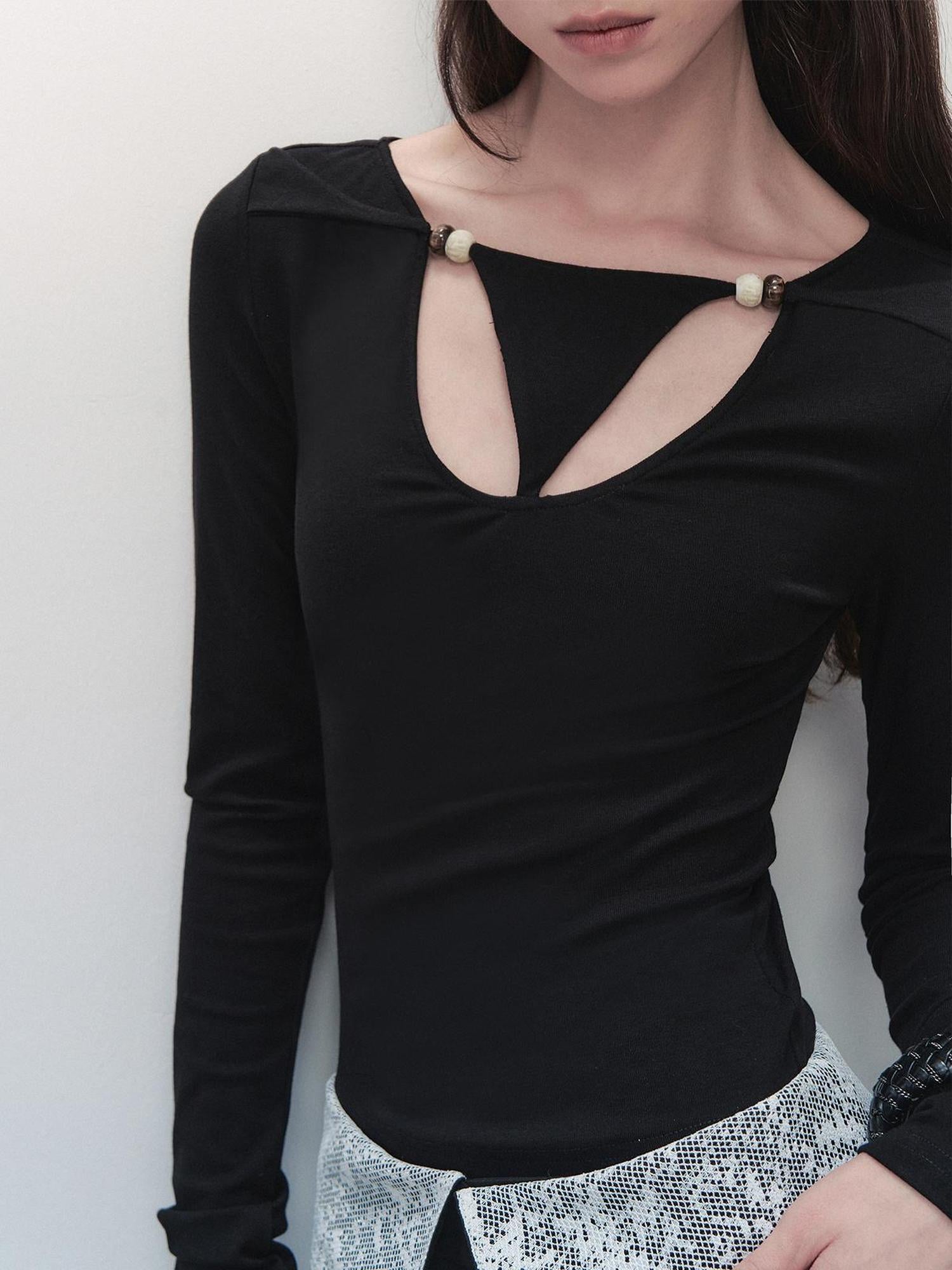 AnnoMundi Lace Knit Beaded Tee