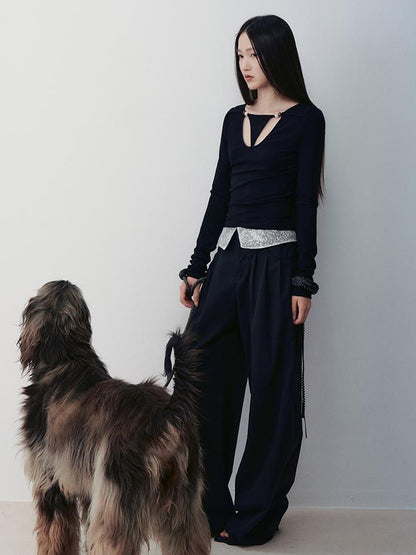 AnnoMundi Lace Knit Beaded Tee