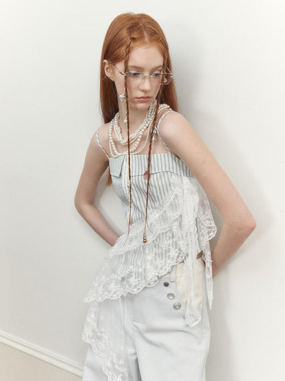 AnnoMundi Lace Trimmed Asymmetric Camisole