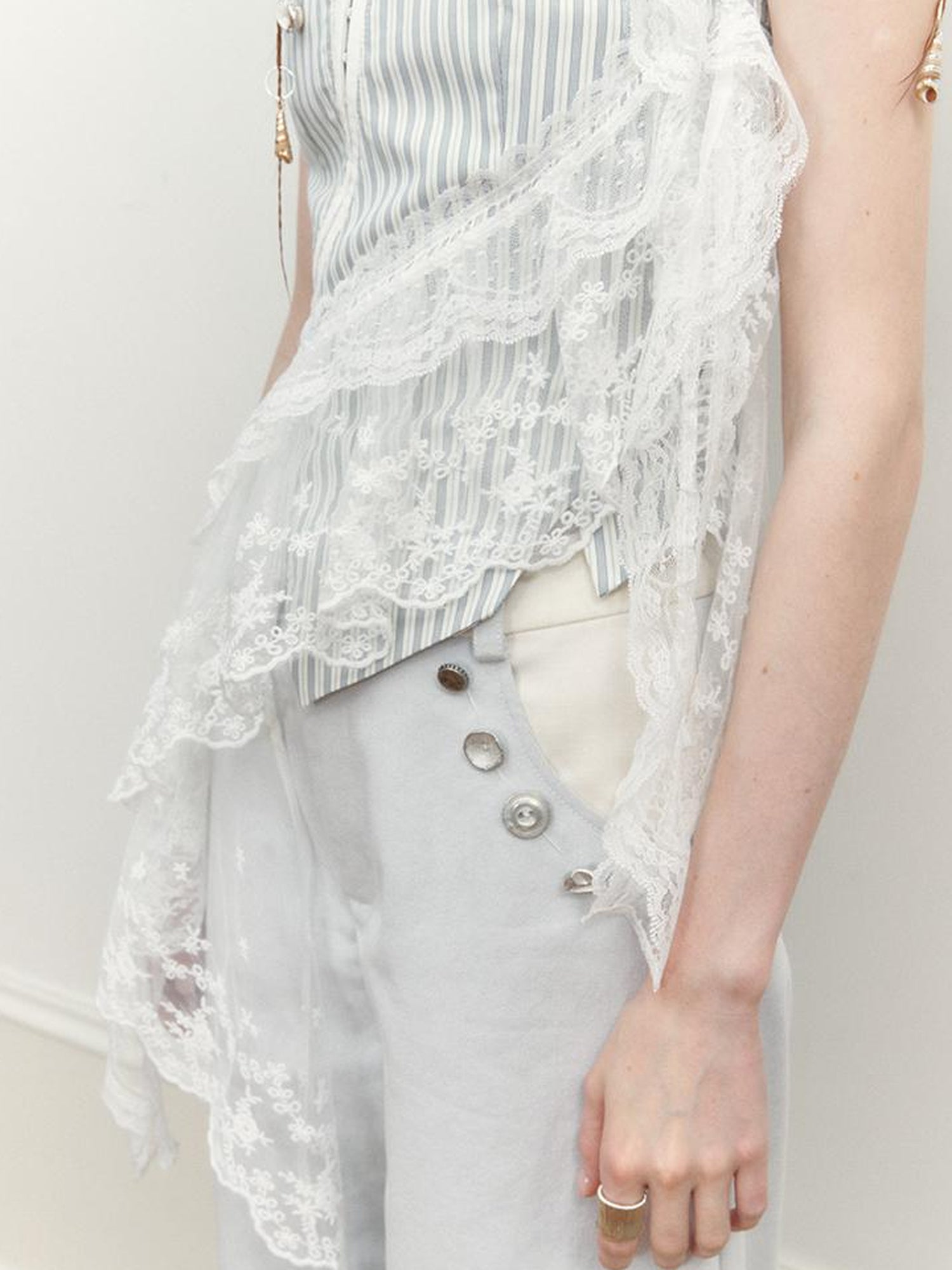 AnnoMundi Lace Trimmed Asymmetric Camisole