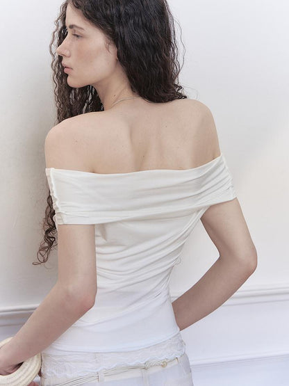 AnnoMundi Lace Trimmed Crop Knit Top With Adjustable Neckline