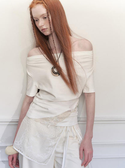 AnnoMundi Lace Trimmed Hollow Out Crop Top