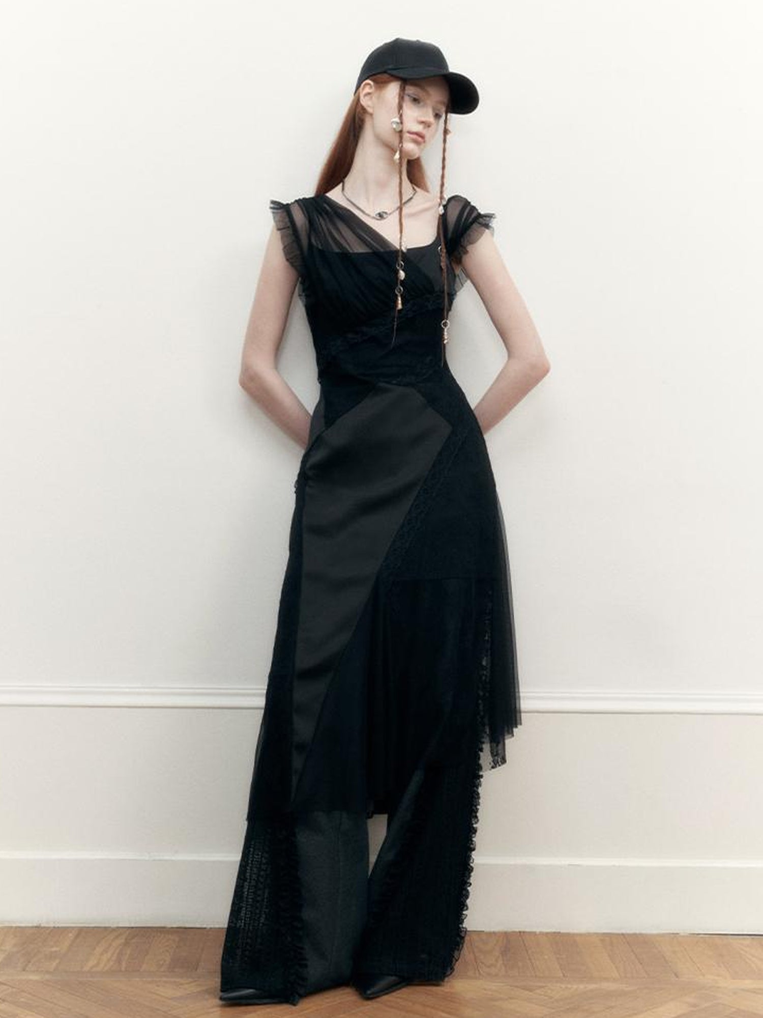 AnnoMundi Lace Trimmed Wide Leg Trousers with Artistic Flair