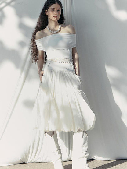 AnnoMundi Layered Floral Tulle Midi Skirt