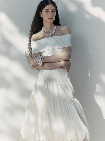 AnnoMundi Layered Floral Tulle Midi Skirt
