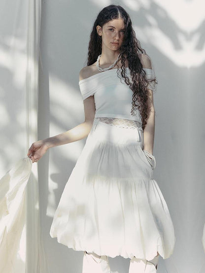 AnnoMundi Layered Floral Tulle Midi Skirt