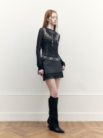 AnnoMundi Layered Lace A Line Skirt