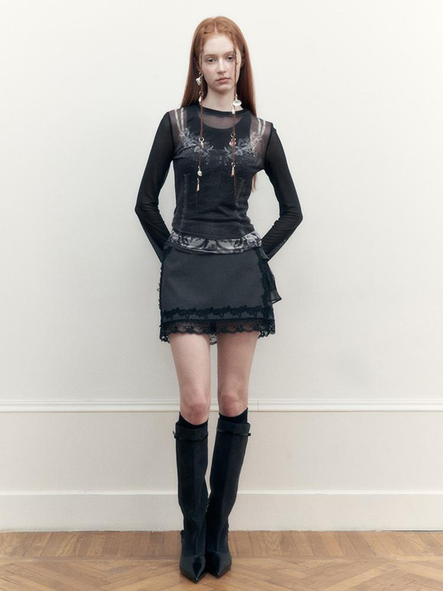 AnnoMundi Layered Lace A Line Skirt