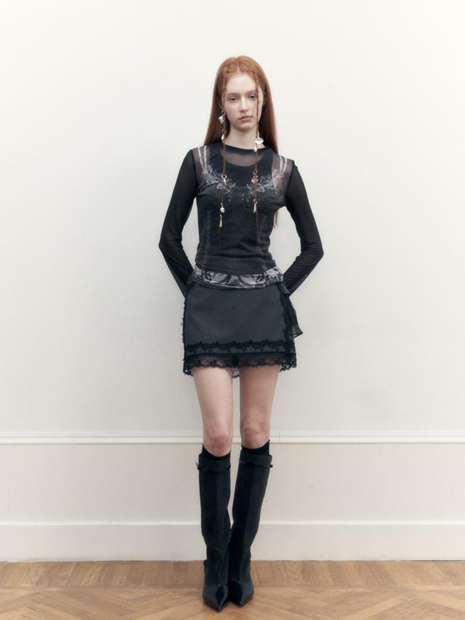 AnnoMundi Layered Lace A Line Skirt