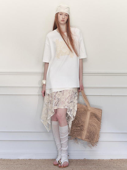 AnnoMundi Layered Lace Asymmetrical A Line Skirt