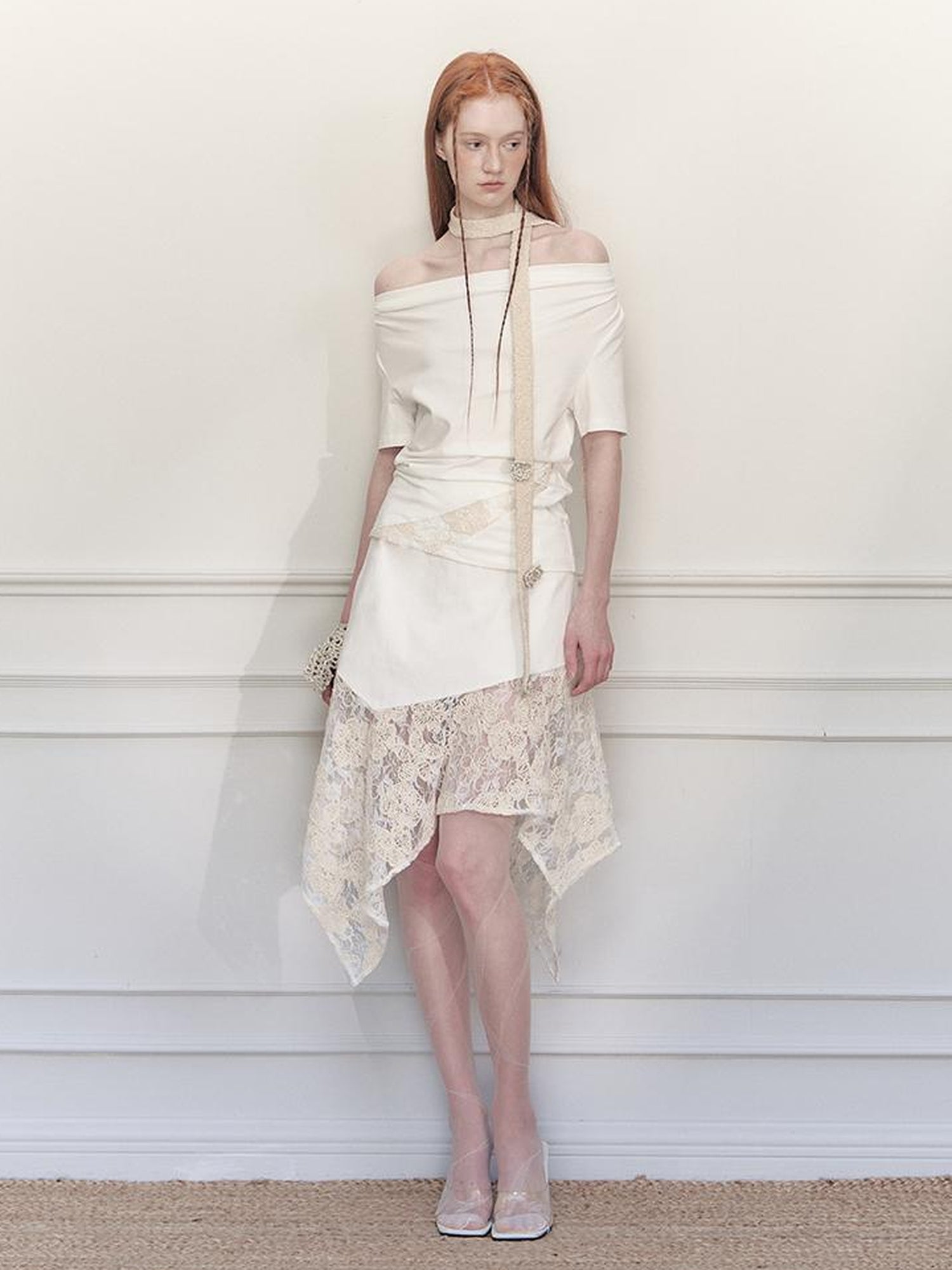 AnnoMundi Layered Lace Asymmetrical A Line Skirt