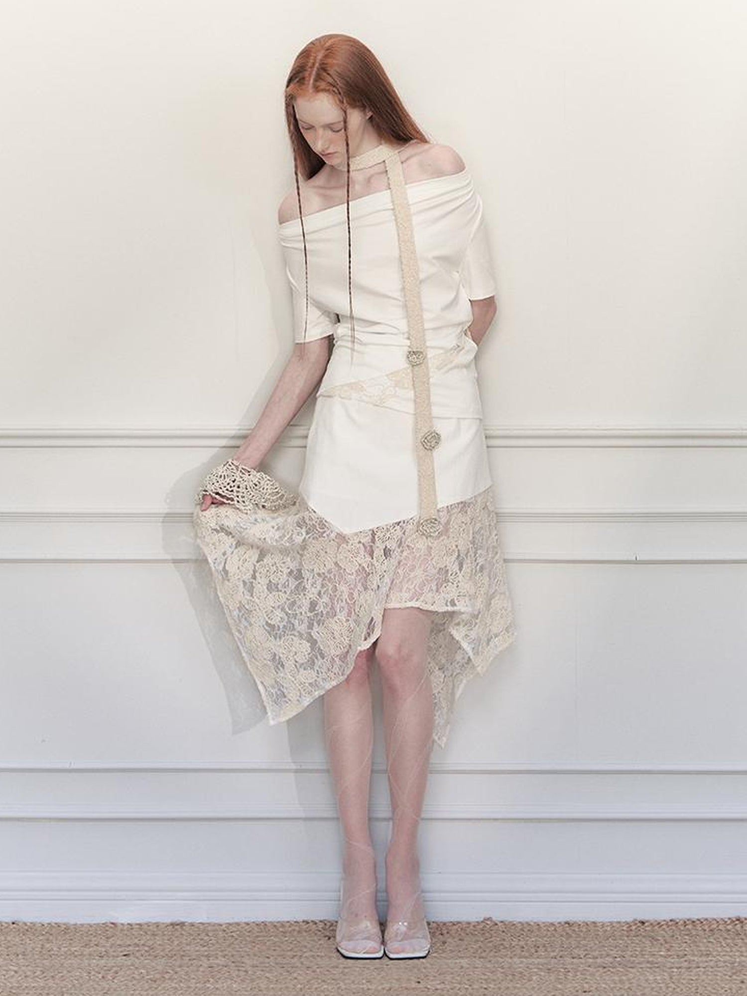 AnnoMundi Layered Lace Asymmetrical A Line Skirt