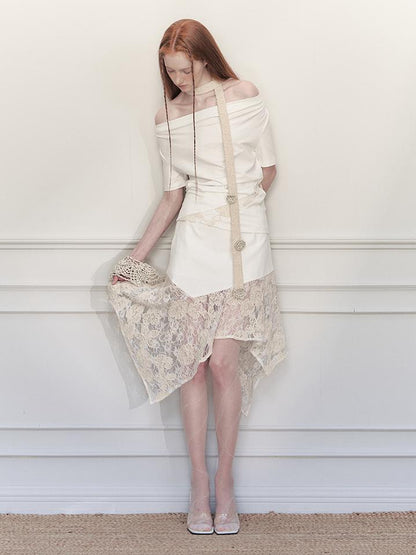 AnnoMundi Layered Lace Asymmetrical A Line Skirt