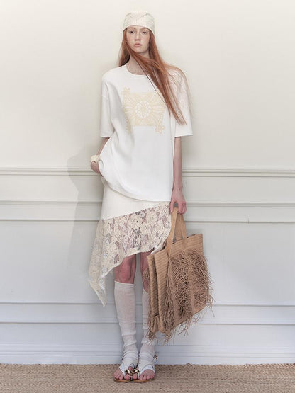 AnnoMundi Layered Lace Asymmetrical A Line Skirt