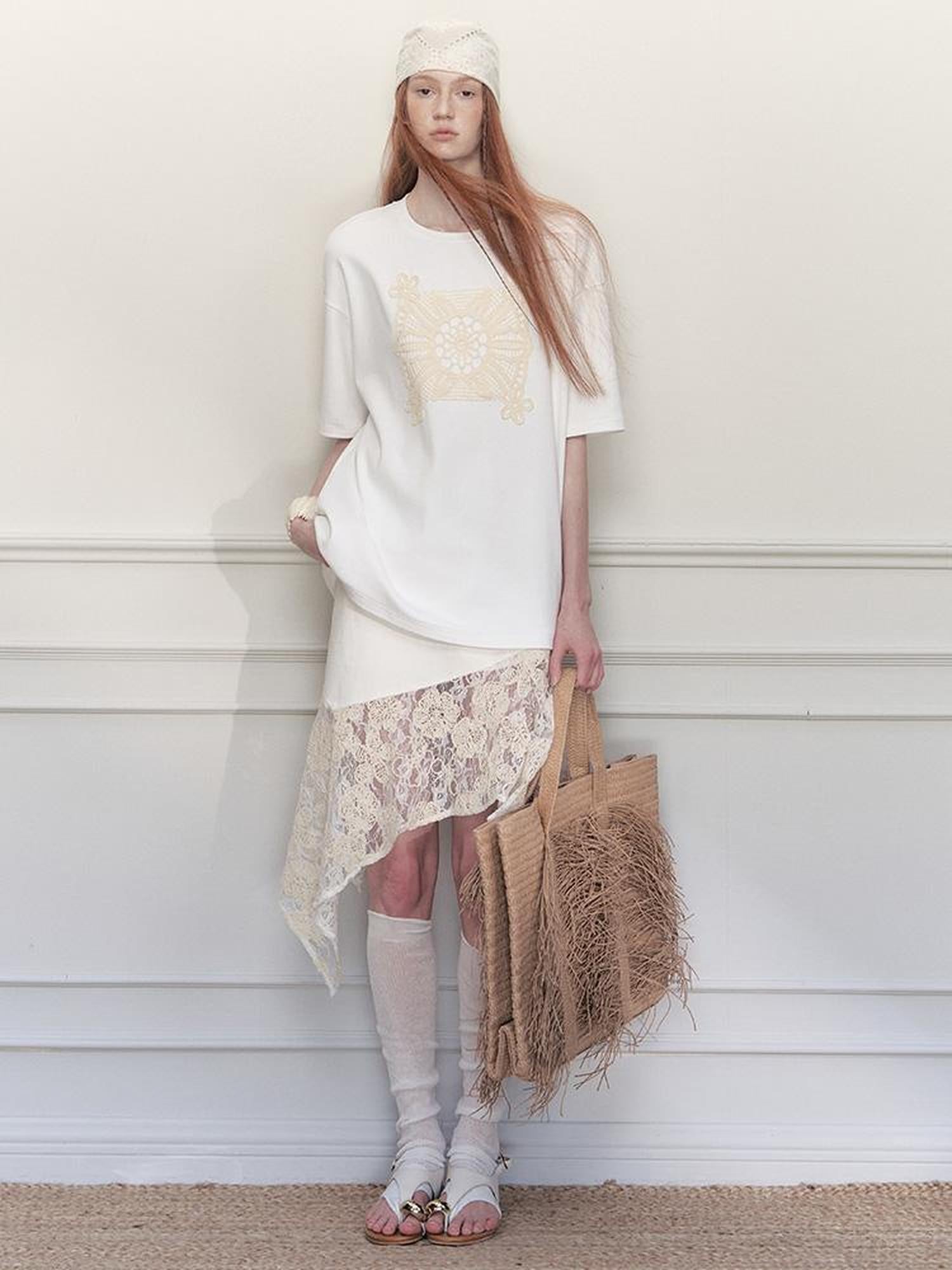 AnnoMundi Layered Lace Asymmetrical A Line Skirt