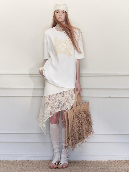 AnnoMundi Layered Lace Asymmetrical A Line Skirt