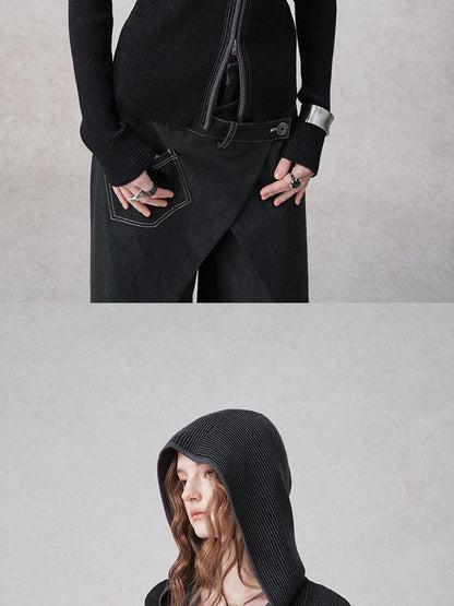 AnnoMundi Light Stealth Hooded Knit Split Top