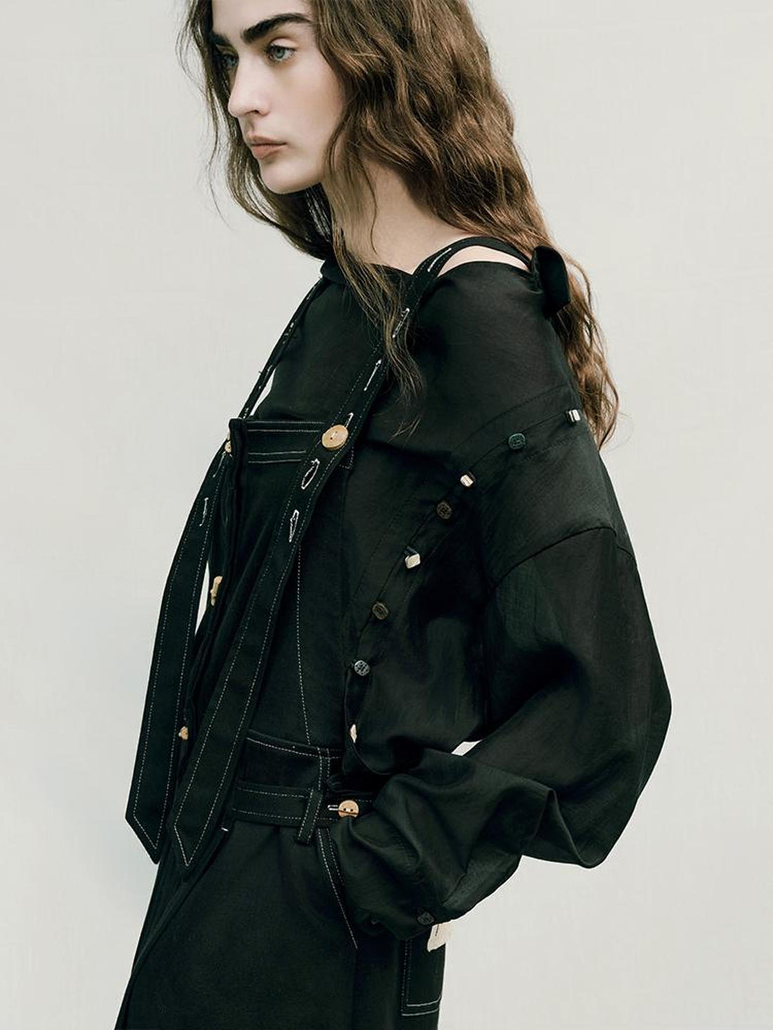 AnnoMundi Lightweight Rayon Drape Collar Relaxed Fit Shirt