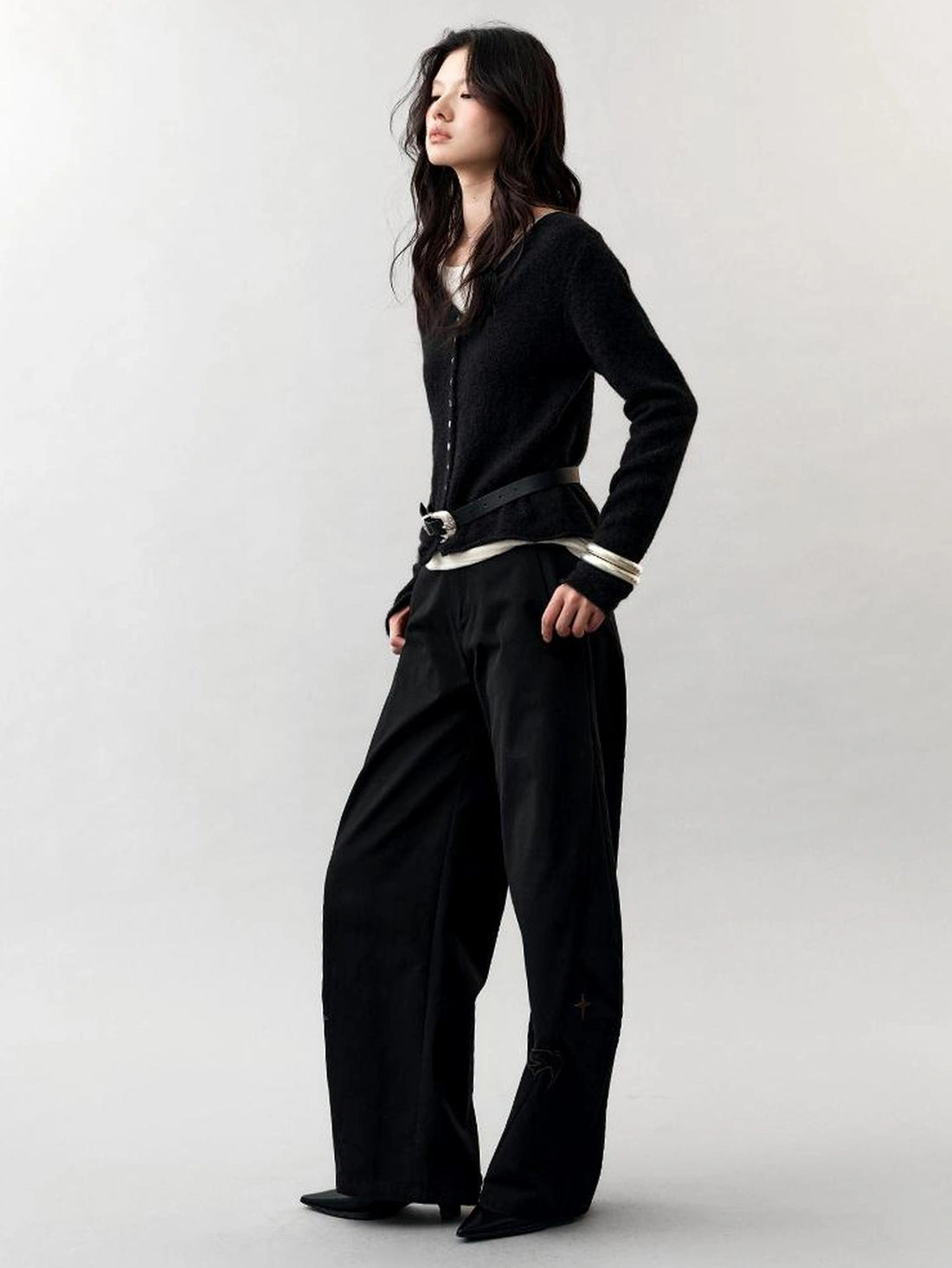 Lightweight Shell Button Knit Cardigan Cardigan