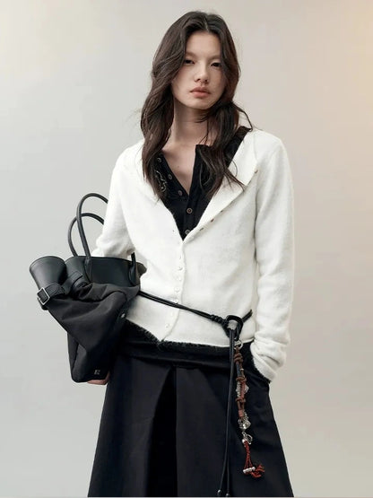 Lightweight Shell Button Knit Cardigan Cardigan