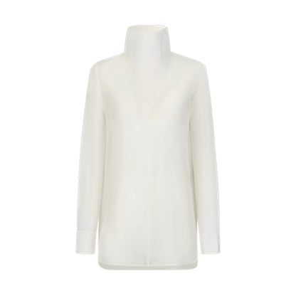 AnnoMundi_Lightweight_Silk_Shirt_French_Style_White_Blouse_V_Neck_T_Shirt_Long_Sleeve_MISSTT