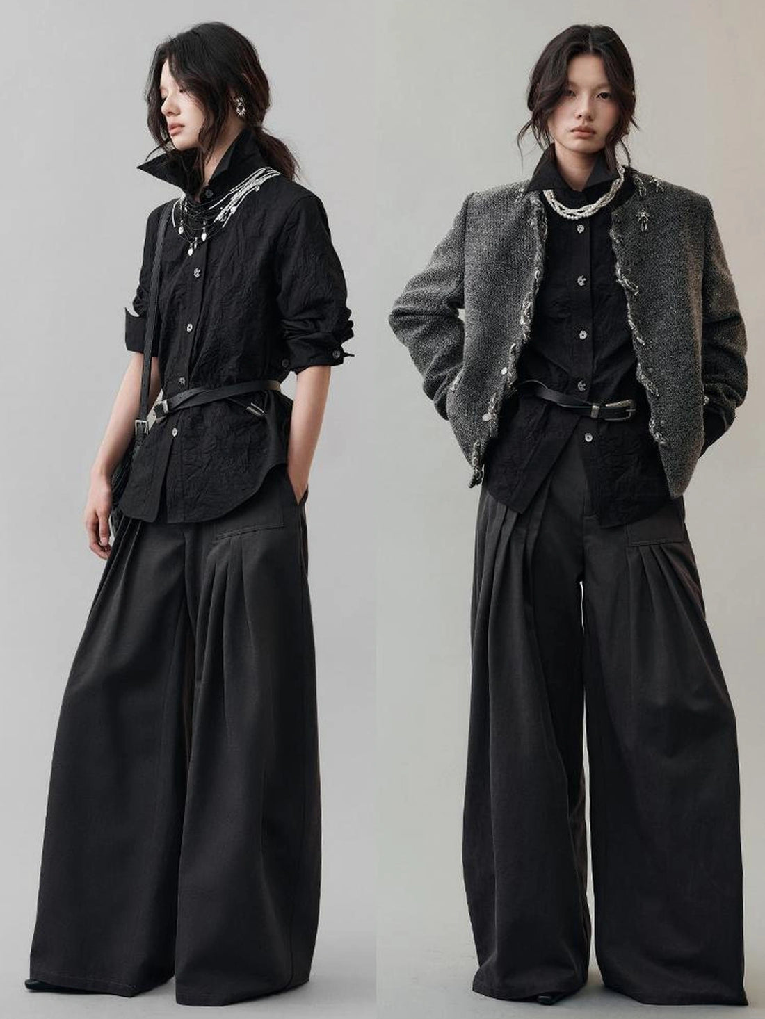 AnnoMundi Loose Fit Pleated Trousers In Black Pants