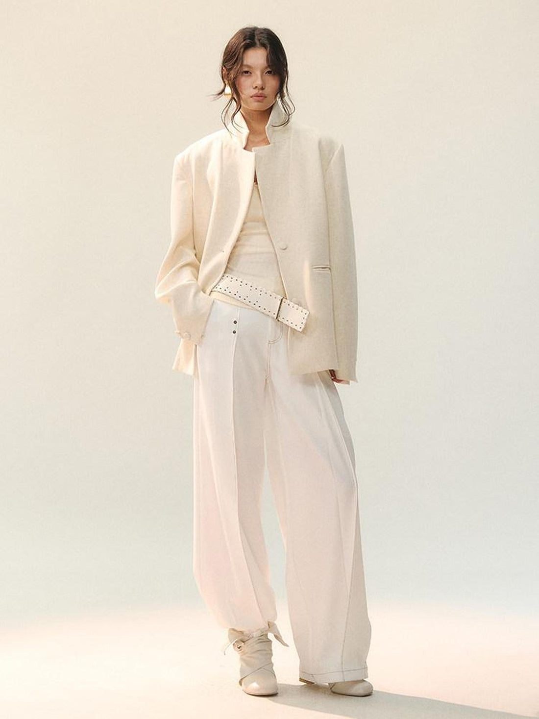 AnnoMundi Loose Oversized Layered Lace Patchwork Womens Casual Polyester Jacket