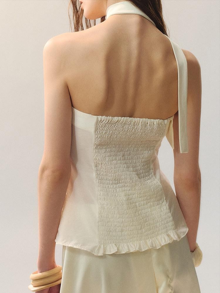 AnnoMundi Low Saturation Pleated Sheen 3D Folded Edge Shell Women&
